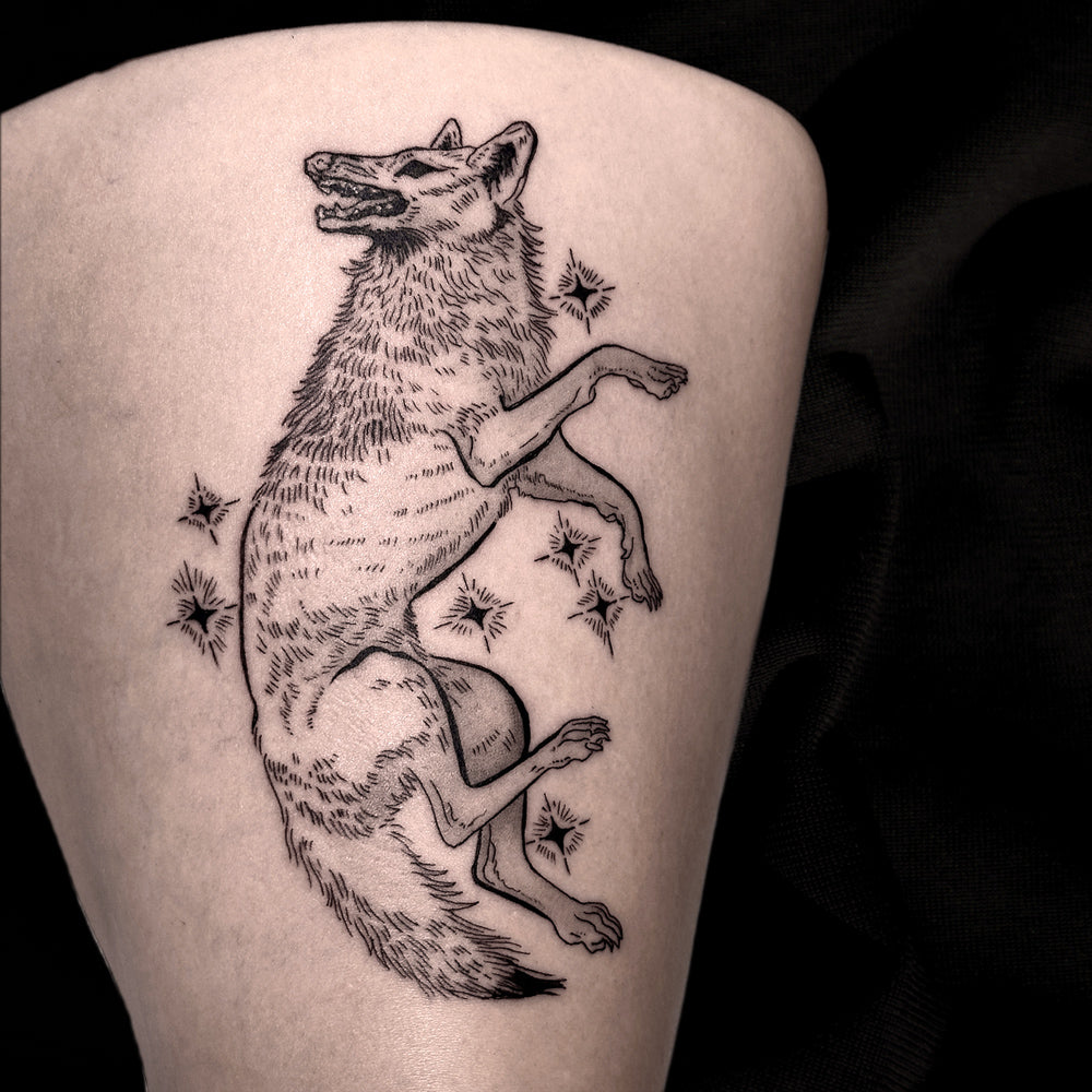 illustrative fox tattoo by Danny