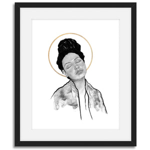 halo portrait drawing woman art print in frame