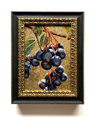 hawthorn berry painting gold frame