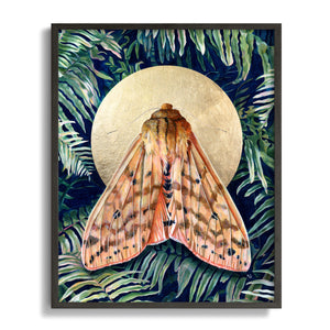 Isabella tiger moth fern artwork