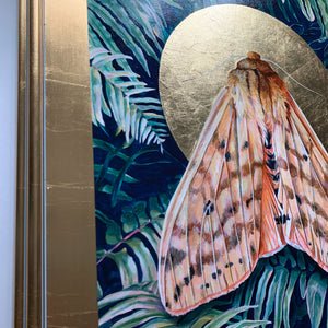 isabella tiger moth painting gold detail