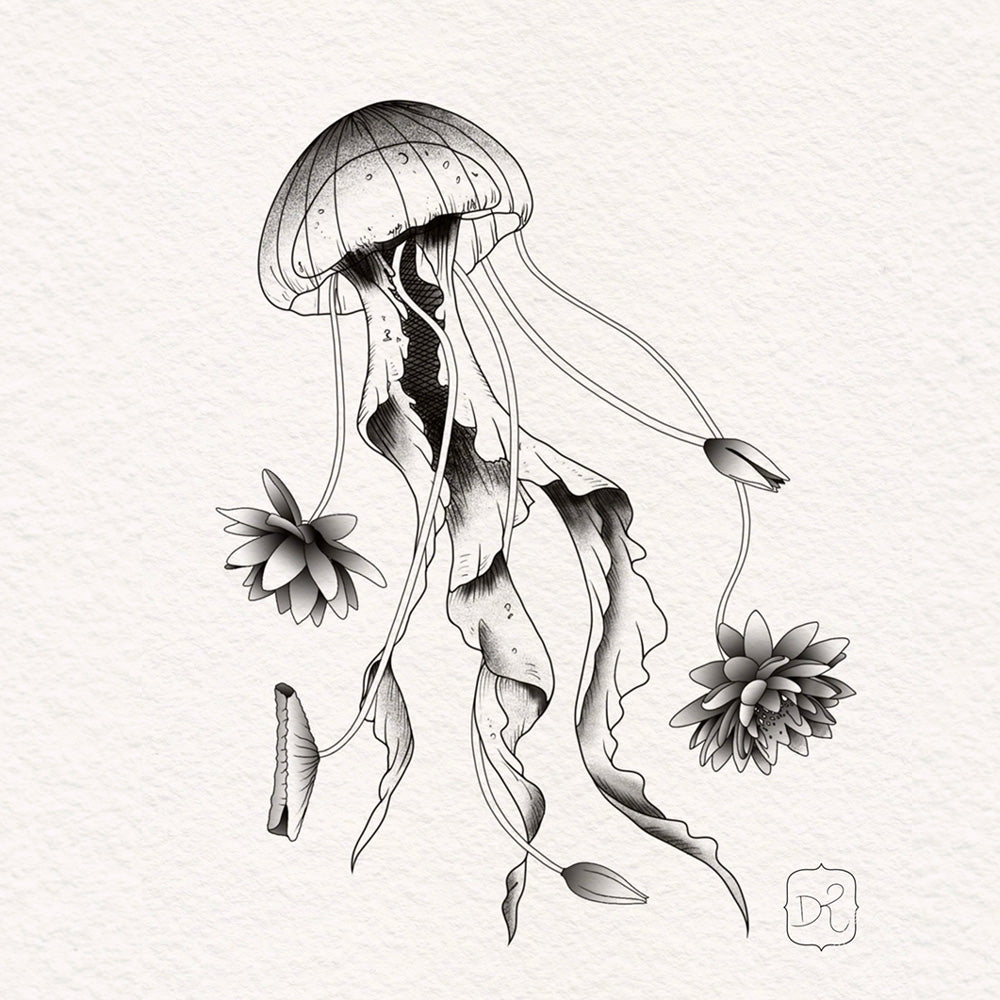jellyfish tattoo design by Lydia Pitts 