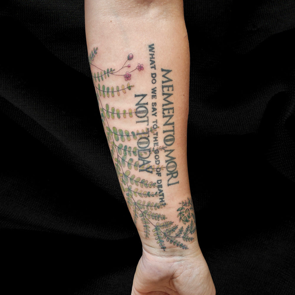 fern fine line tattoo by Lydia Pitts
