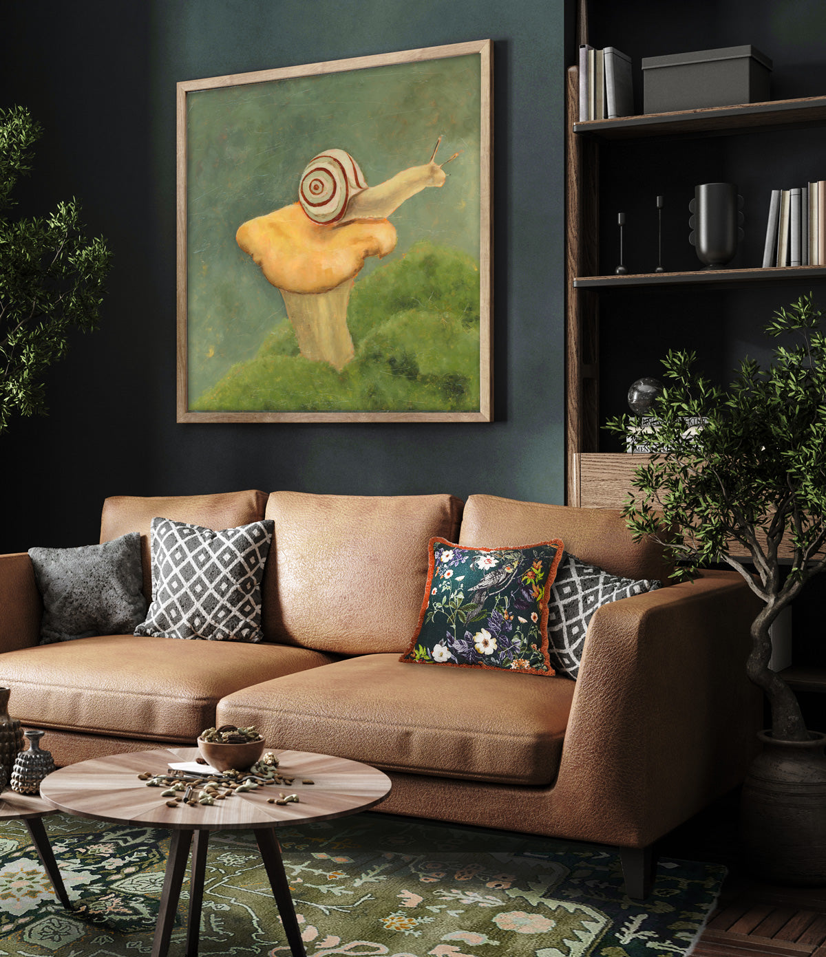 mushroom snail art print