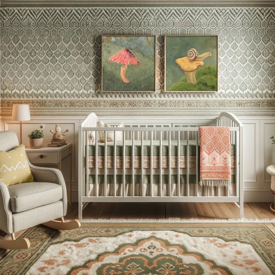 nursery art mushroom snailn