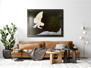large owl painting wall art