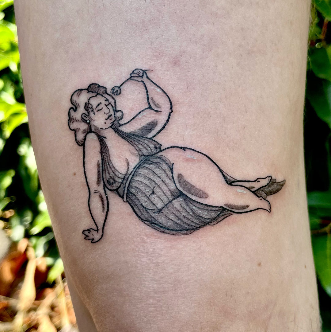 persephone fat goddess tattoo by Juniper