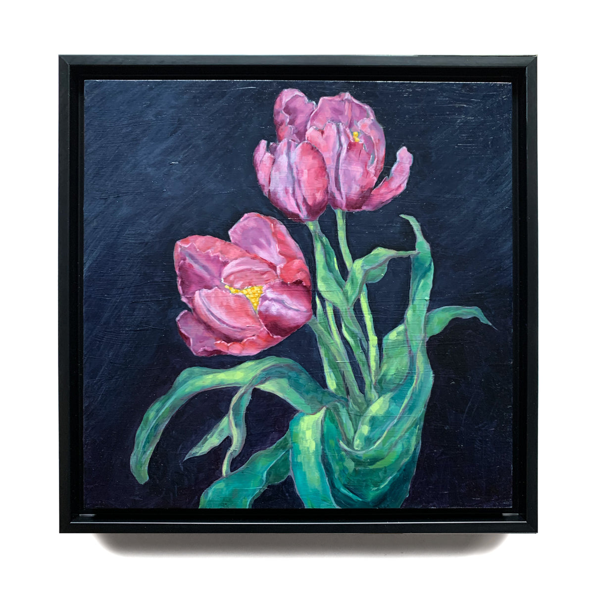 pink tulip oil painting