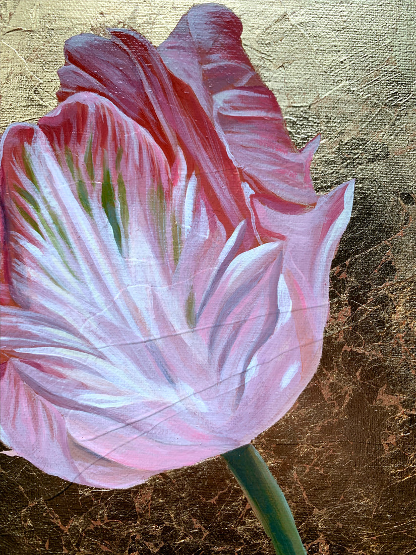 &quot;Two Lips Summon Kindness&quot; Tulip Painting 8x10