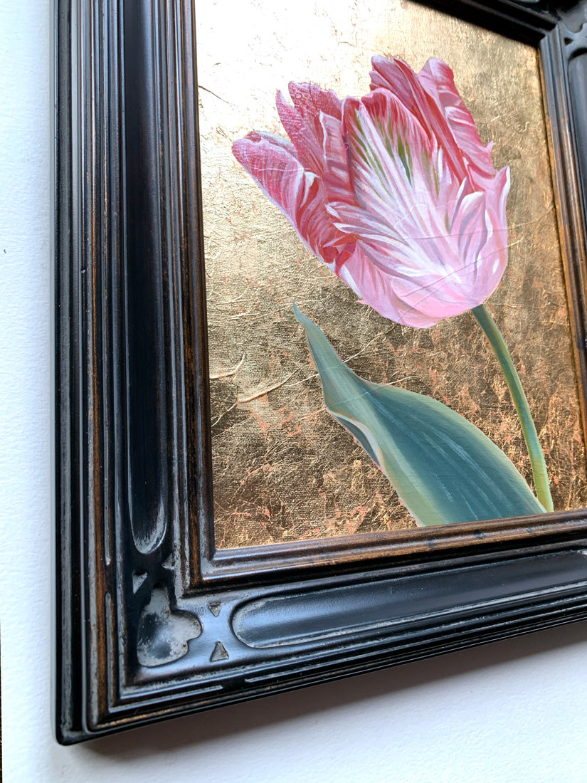 &quot;Two Lips Summon Kindness&quot; Tulip Painting 8x10