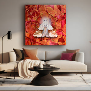 recollection large colorful moth painting on wall