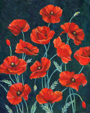red poppies art print