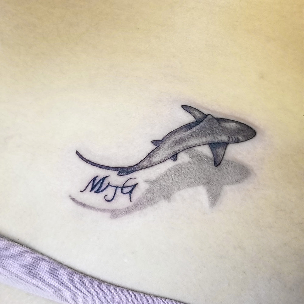 reef shark tattoo by Lydia Pitts