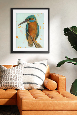 kingfisher bird art print wall art