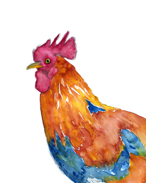 rooster art print
