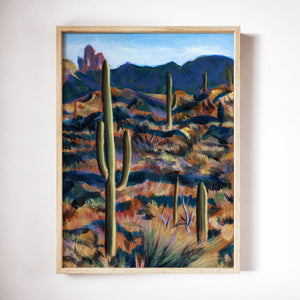 desert landscape saguaro cactus art print