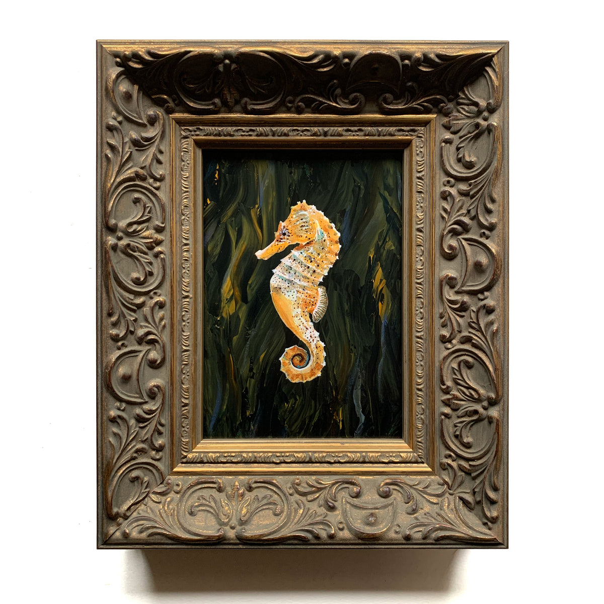 &quot;Treasure&quot; Seahorse Painting 7x5