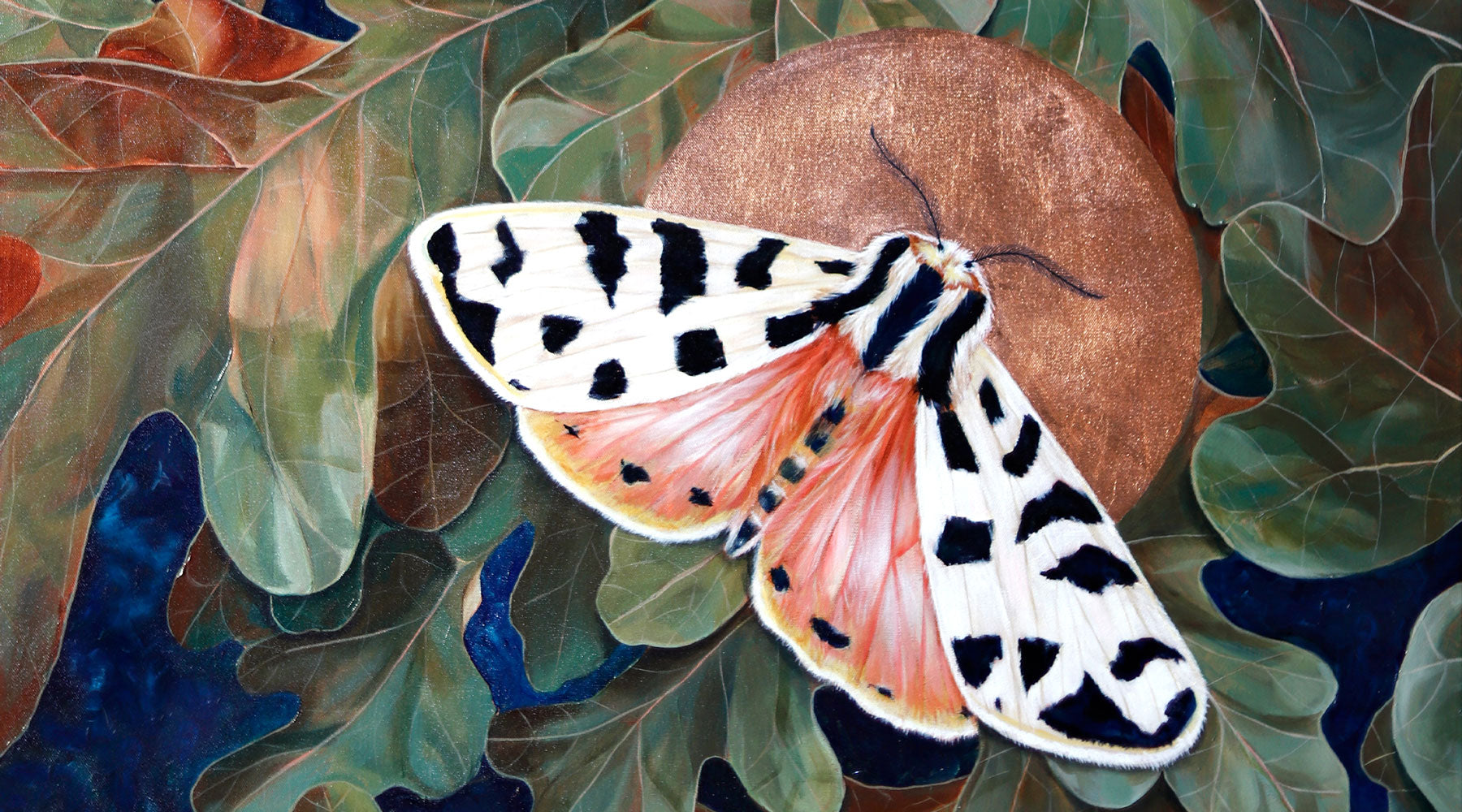 shop fine art by Aimee Schreiber - tiger moth painting 
