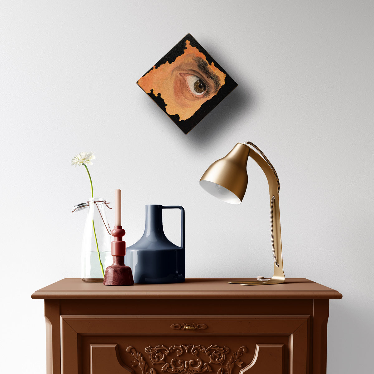 small eye painting brown and black