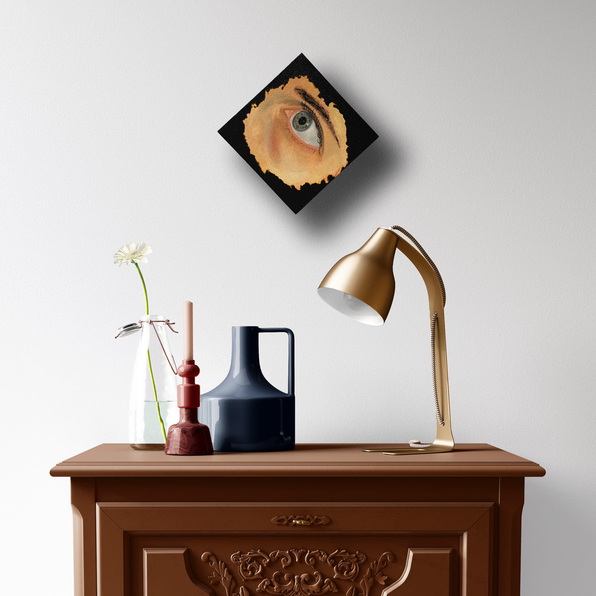 small eye painting blue and black