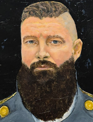 Brian Corn QUOR singer portrait painting detail
