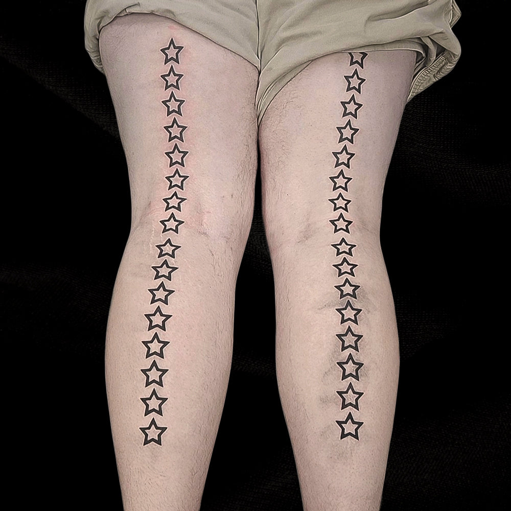 stars on leg tattoo by Mary Kuzmin
