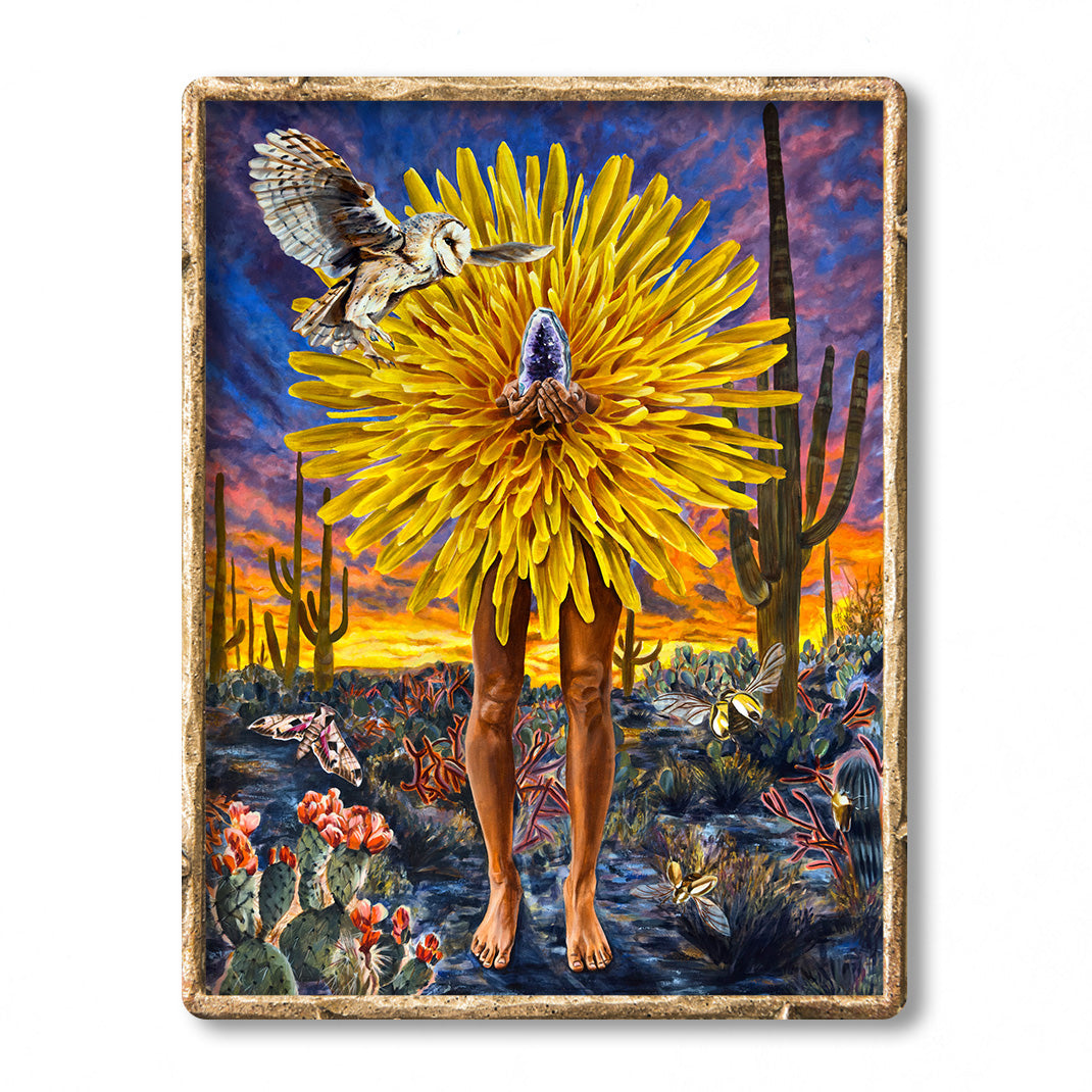 surreal dandelion art print manipura chakra solar plexus art