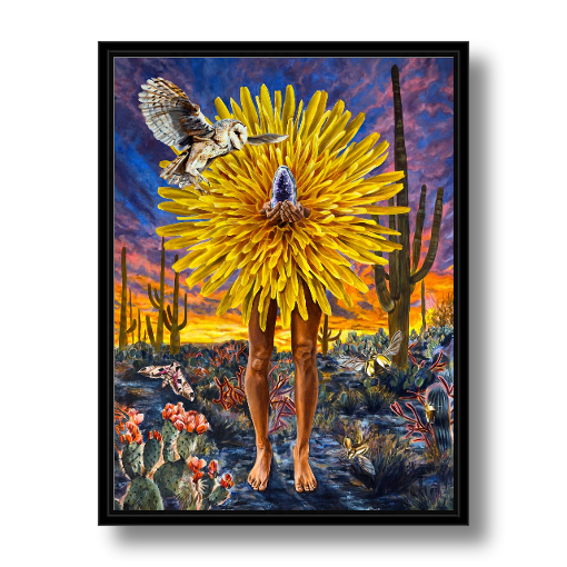 surreal dandelion canvas art print 12x16 inches