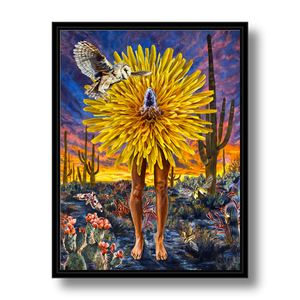 surreal dandelion canvas art print 12x16 inches