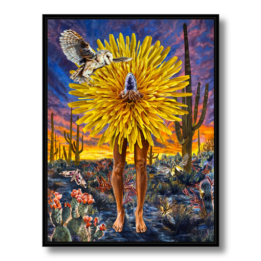 surreal dandelion canvas art print 18x24 inches
