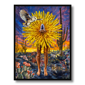 surreal dandelion canvas art print 18x24 inches