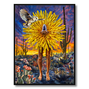 surreal dandelion canvas art print 24x32 inches