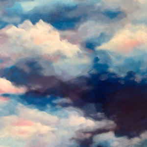 "Suspended in Blue" Cloudscape Painting 36x48