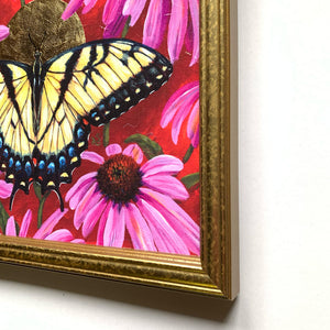 swallowtail butterfly embellished art print gold frame