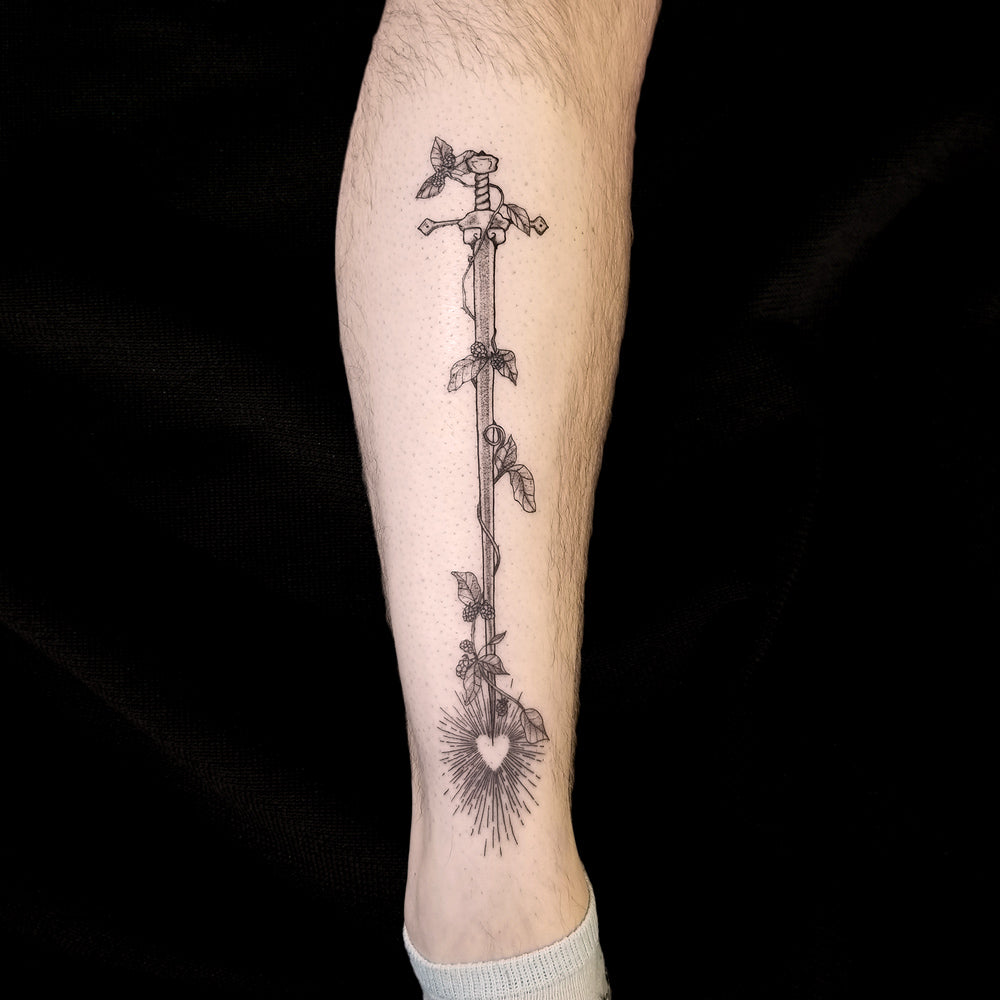 sword tattoo by Lydia