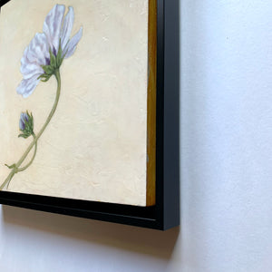 flower painting in black float frame