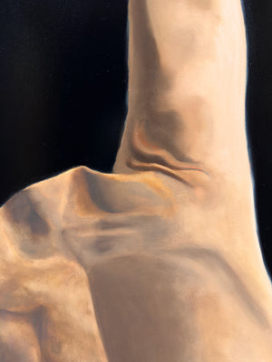 "The Heart Asks Return, Not Gold" Figurative Torso Oil Painting by Danny Gordo shoulder detail