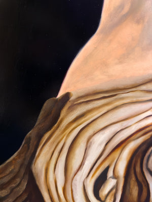 "The Heart Asks Return, Not Gold" Figurative Torso Oil Painting by Danny Gordo tree detail