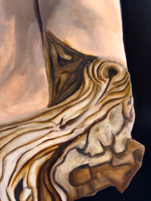 "The Heart Asks Return, Not Gold" Figurative Torso Oil Painting by Danny Gordo tree detail
