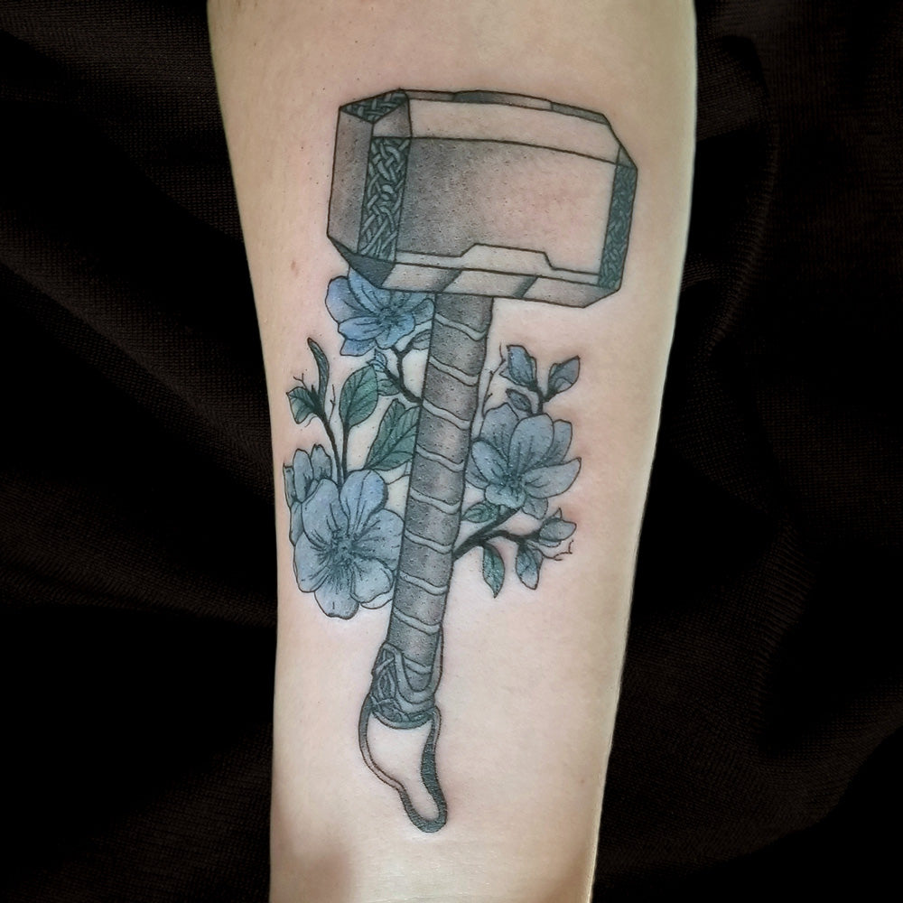 thor hammer mjolnir tattoo by Lydia Pitts