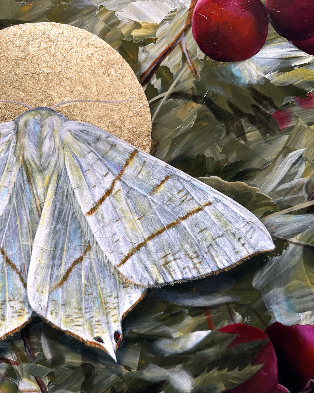 "To Flourish" Swallow-tailed Moth Painting