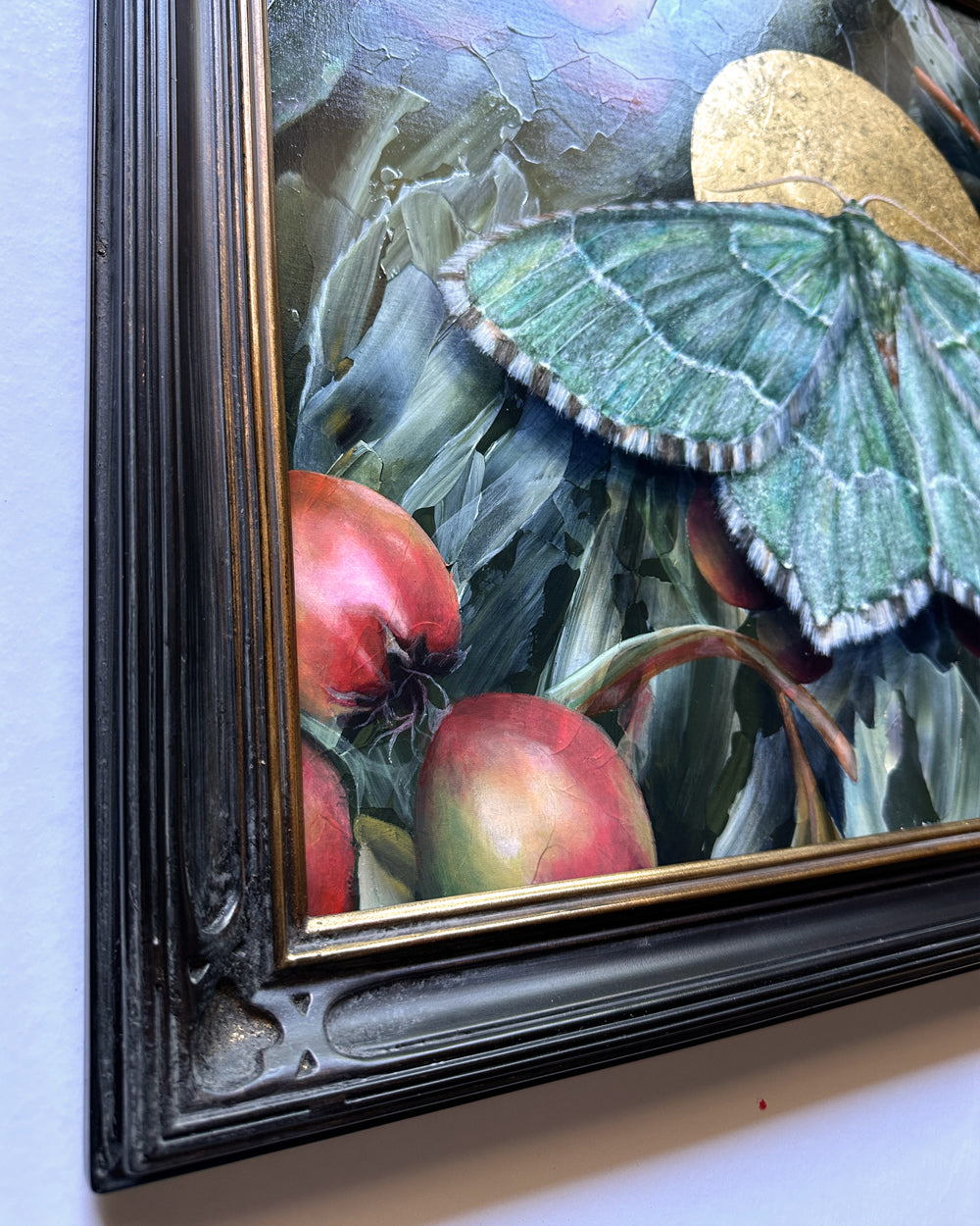"To Nourish" Common Emerald Moth Painting