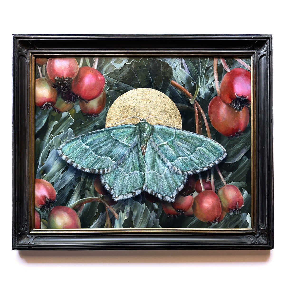 "To Nourish" Common Emerald Moth Painting