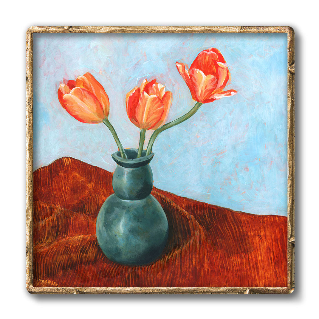 tulips art print vase still life