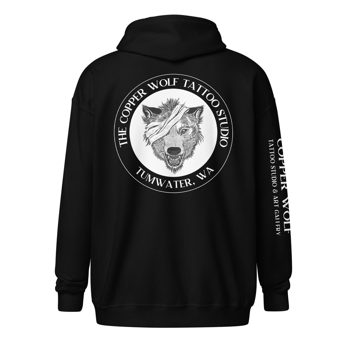 Unisex heavy blend One Eyed Wolf  zip hoodie