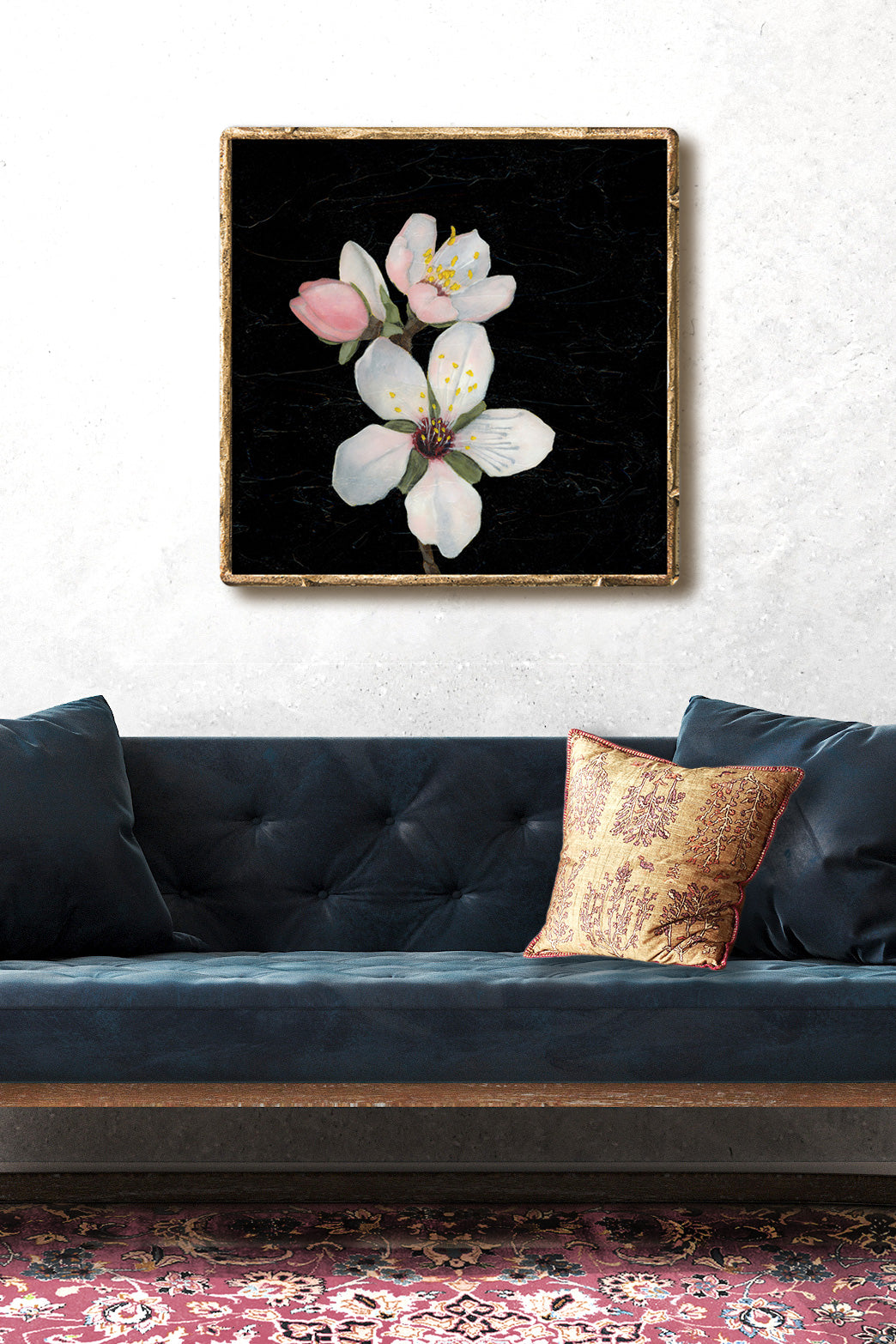 white blossom wall art