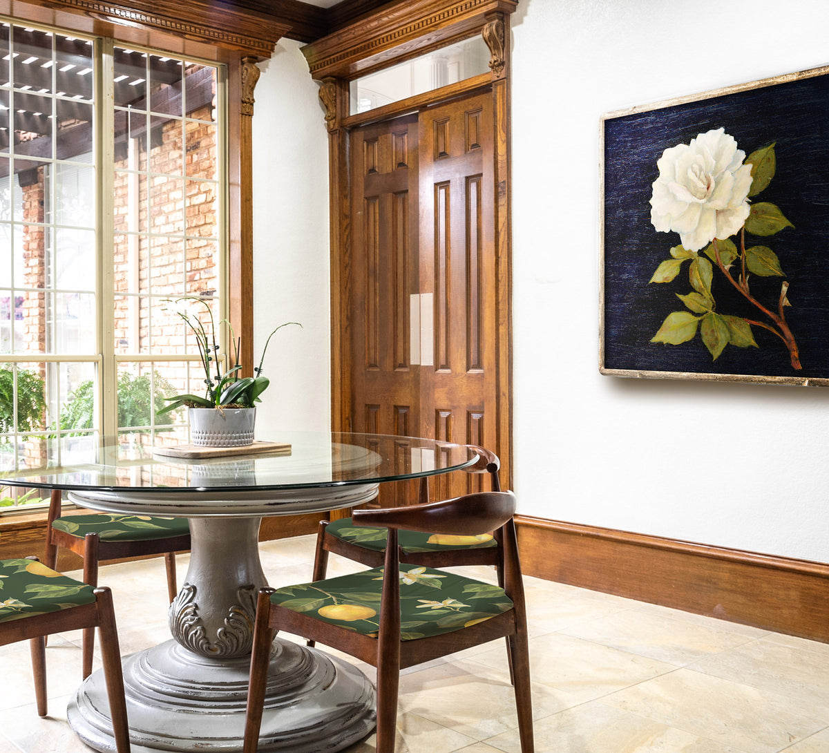 white rose traditional artwork