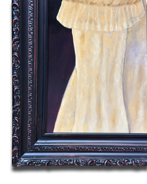 "Wild Magic Hums Behind Her Eyes"  Oil Painting frame detail by Danny Gordo