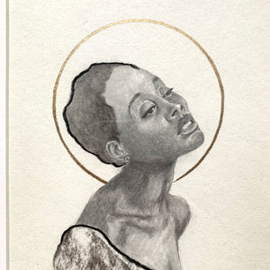 black woman portrait drawing face detail