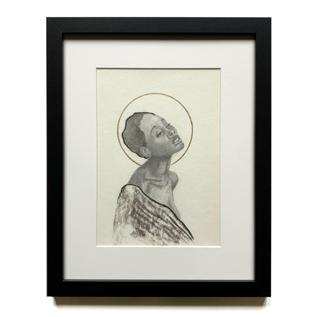 woman portrait drawing halo